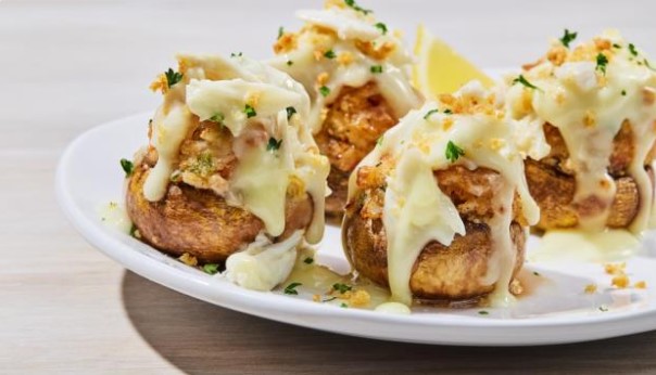 New! Crab-Topped Seafood-Stuffed Mushrooms red lobster menu