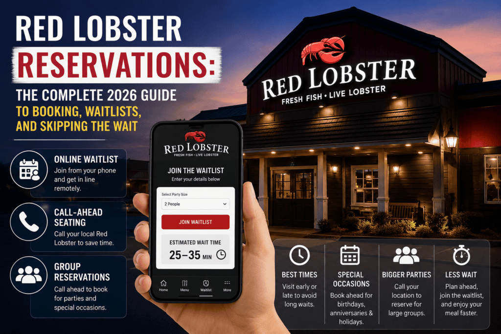 Red Lobster reservations 2026 with online waitlist, phone booking, and skip-the-line dining options
